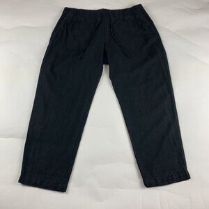 Old Navy Black Linen Blend Slim Leg Ankle Pant L